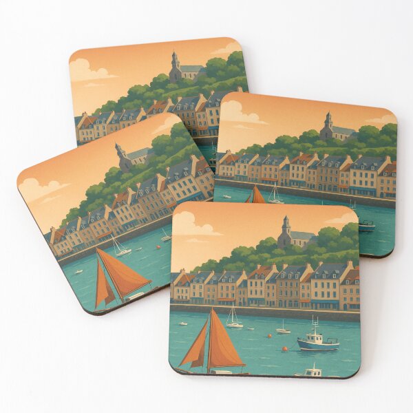 Item preview, Boats Anchored in Cancale Harbor, Brittany Coast designed and sold by Aryabek.