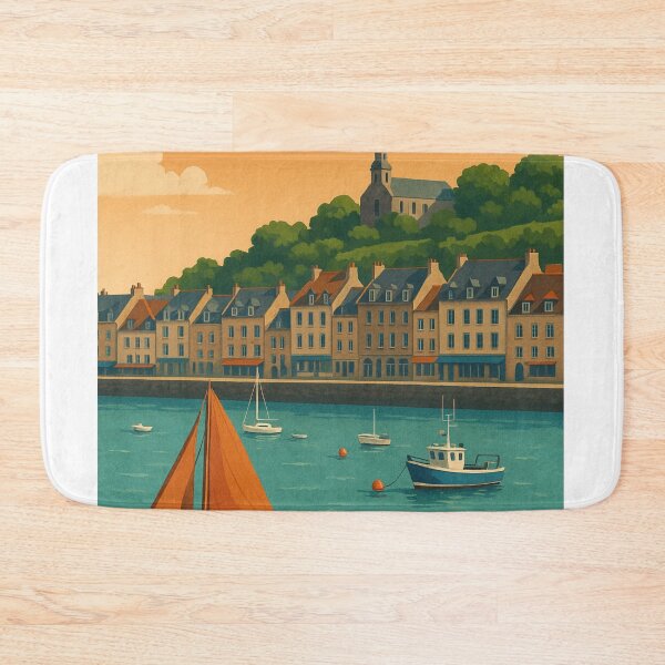 Item preview, Boats Anchored in Cancale Harbor, Brittany Coast designed and sold by Aryabek.