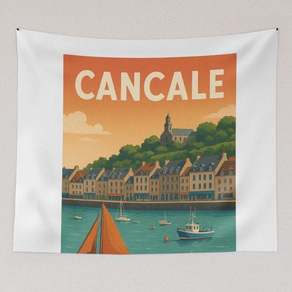 Item preview, Boats Anchored in Cancale Harbor, Brittany Coast designed and sold by Aryabek.