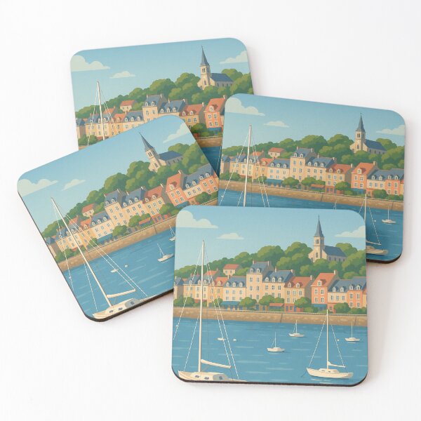 Item preview, Sunset over Cancale Port and Church, Northern Brittany designed and sold by Aryabek.