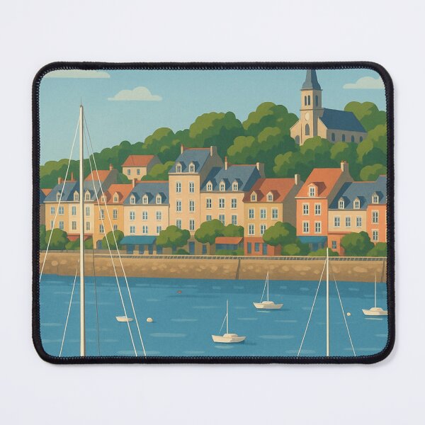 Item preview, Sunset over Cancale Port and Church, Northern Brittany designed and sold by Aryabek.