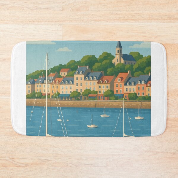 Item preview, Sunset over Cancale Port and Church, Northern Brittany designed and sold by Aryabek.