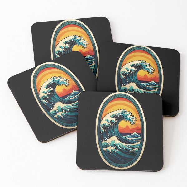 Item preview, Window to the The Great Wave of Kanagawa at Sunset designed and sold by NautiChic.
