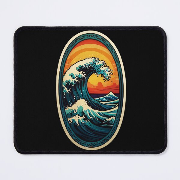 Item preview, Window to the The Great Wave of Kanagawa at Sunset designed and sold by NautiChic.