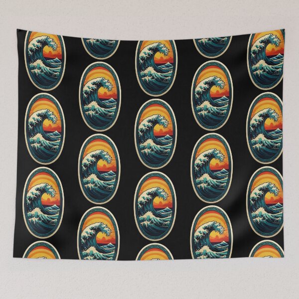 Item preview, Window to the The Great Wave of Kanagawa at Sunset designed and sold by NautiChic.