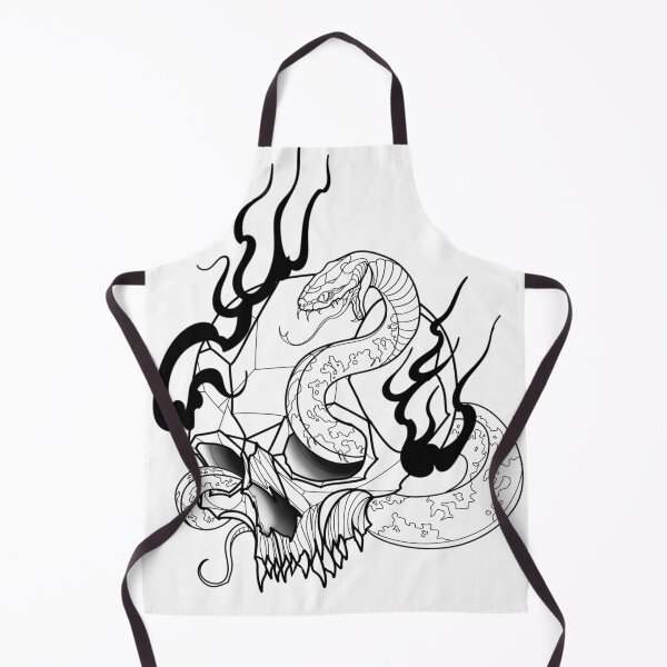 Item preview, Snake Skull in flames designed and sold by Tattoo Illustrations.