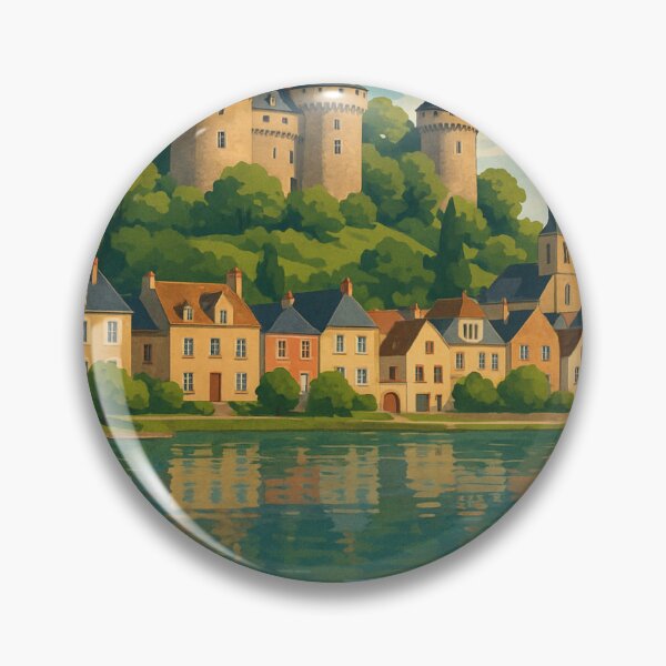 Item preview, Château de Combourg and Village on Breton Lake designed and sold by Aryabek.