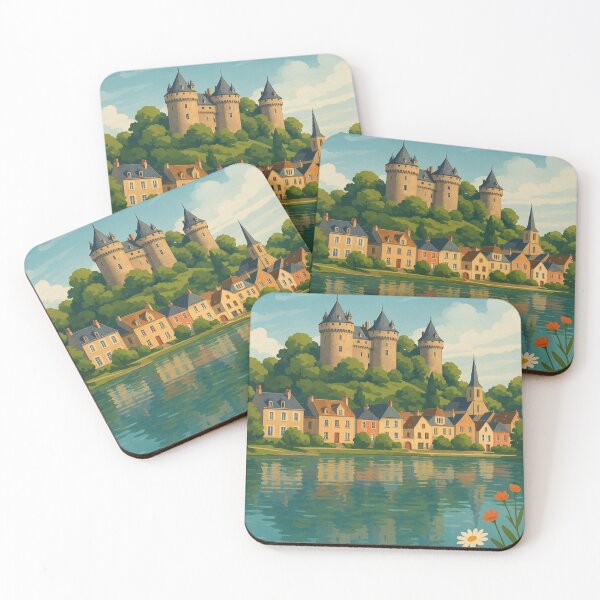 Item preview, Château de Combourg and Village on Breton Lake designed and sold by Aryabek.