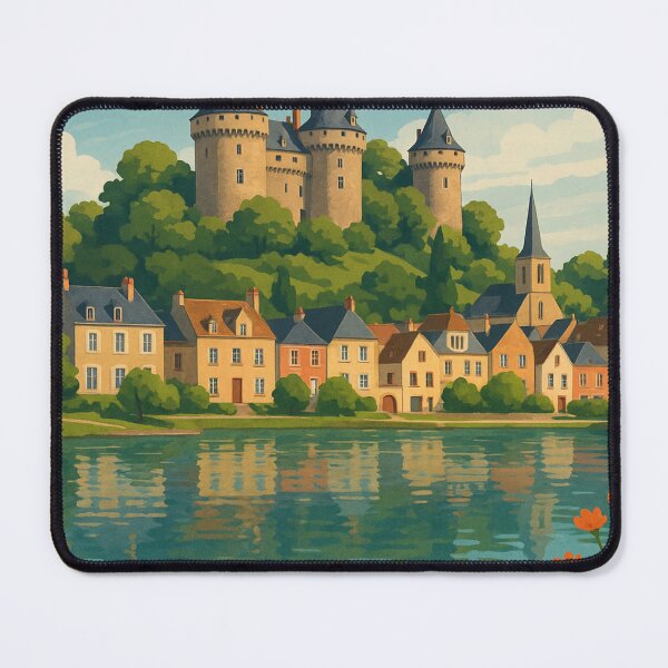 Item preview, Château de Combourg and Village on Breton Lake designed and sold by Aryabek.