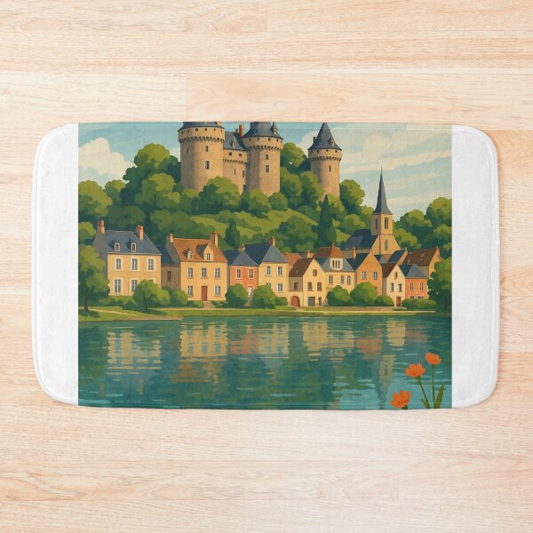 Item preview, Château de Combourg and Village on Breton Lake designed and sold by Aryabek.