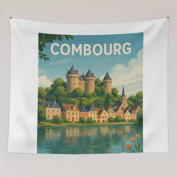 Item preview, Château de Combourg and Village on Breton Lake designed and sold by Aryabek.