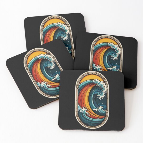 Item preview, Rainbow Window to the The Great Wave of Kanagawa at Sunset designed and sold by NautiChic.