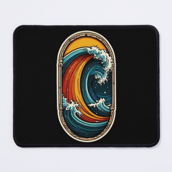 Item preview, Rainbow Window to the The Great Wave of Kanagawa at Sunset designed and sold by NautiChic.