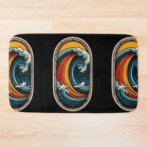 Item preview, Rainbow Window to the The Great Wave of Kanagawa at Sunset designed and sold by NautiChic.