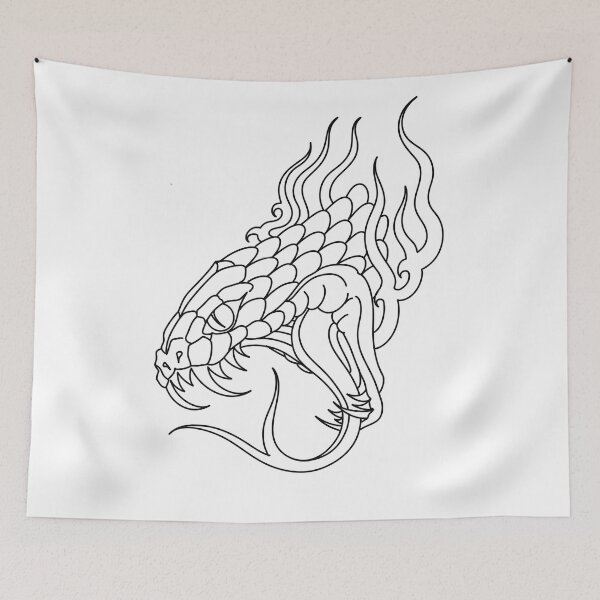 Item preview, Big flame snake designed and sold by Tattoo Illustrations.