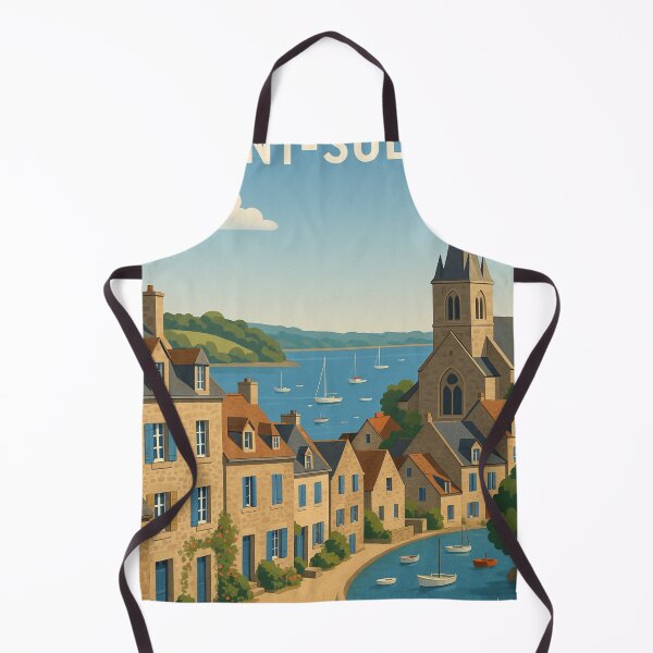 Item preview, Saint-Suliac Harbor and Church by the Rance River designed and sold by Aryabek.