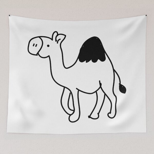 Item preview, Cute camel black and white desert animal designed and sold by fluffyfamcraft.