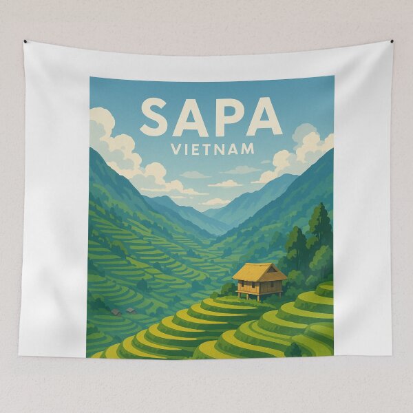 Item preview, Traditional Stilt House in Sapa Rice Terraces, Lao Cai designed and sold by Aryabek.