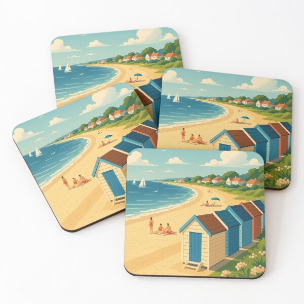 Item preview, Summer at Goring-by-Sea with Beach Huts, West Sussex designed and sold by Aryabek.