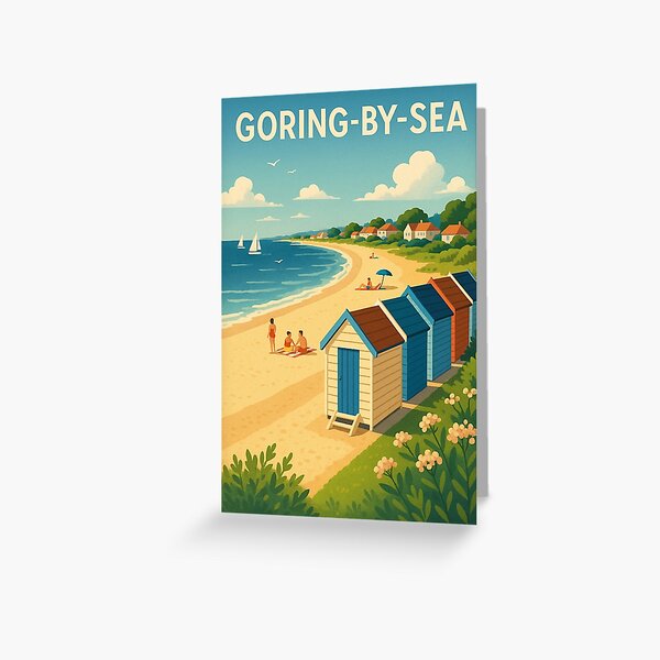 Item preview, Summer at Goring-by-Sea with Beach Huts, West Sussex designed and sold by Aryabek.