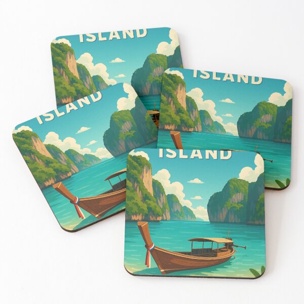 Item preview, Longtail Boat on Beach at Phi Phi Leh, Thailand designed and sold by Aryabek.