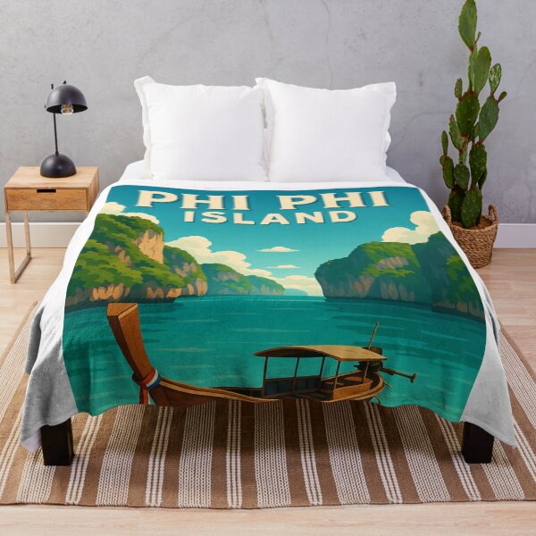 Item preview, Longtail Boat on Beach at Phi Phi Leh, Thailand designed and sold by Aryabek.
