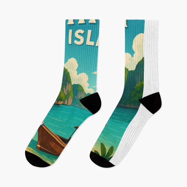 Item preview, Longtail Boat on Beach at Phi Phi Leh, Thailand designed and sold by Aryabek.