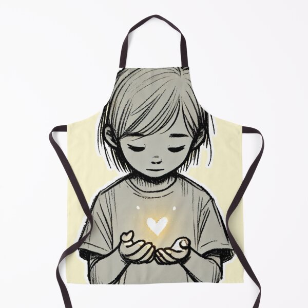 Item preview, Heart in Her Hands – Emotional Girl Art with Glowing Love designed and sold by Just Meaningful.