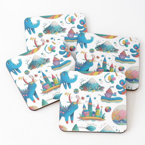 Item preview, Whimsical Fantasy Creatures Pattern designed and sold by KiraChie.