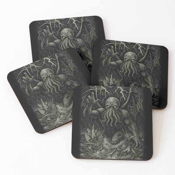 Item preview, Cthulhu Rises From the Depths Dark Ocean Horror Print designed and sold by Isolde Gravieraine.