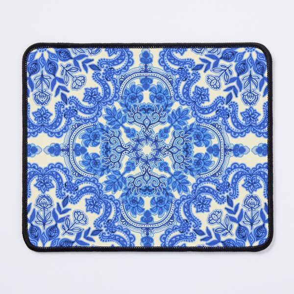 Item preview, Cobalt Blue & China White Folk Art Pattern designed and sold by micklyn.