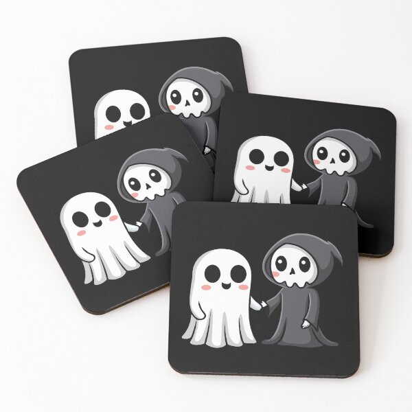 Item preview, Cute ghost with grim reaper holding hands, best friends forever designed and sold by Eva-Designs-.