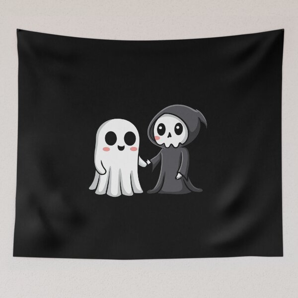 Item preview, Cute ghost with grim reaper holding hands, best friends forever designed and sold by Eva-Designs-.