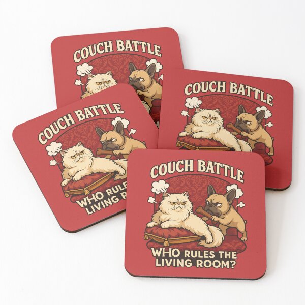 Item preview, Couch Battle: Persian Cat vs Frenchie Showdown designed and sold by WildlifeInc.