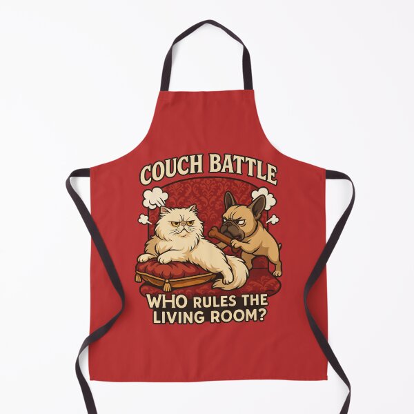 Item preview, Couch Battle: Persian Cat vs Frenchie Showdown designed and sold by WildlifeInc.
