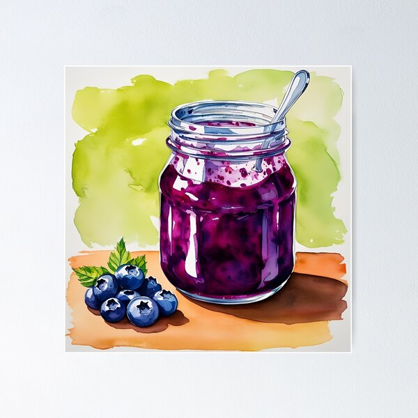 Item preview, Watercolor Blueberry Jam  designed and sold by silviaol.