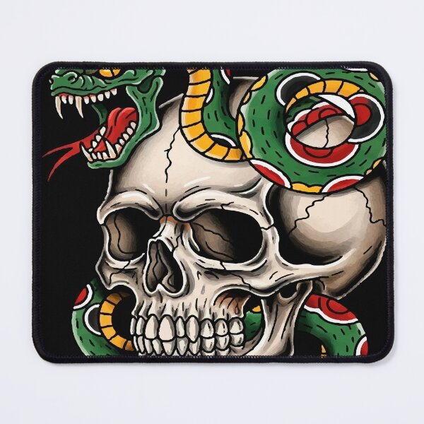 Item preview, Skull and Snake – Neotraditional Vintage Tattoo Art designed and sold by  Ojo de Lilith.