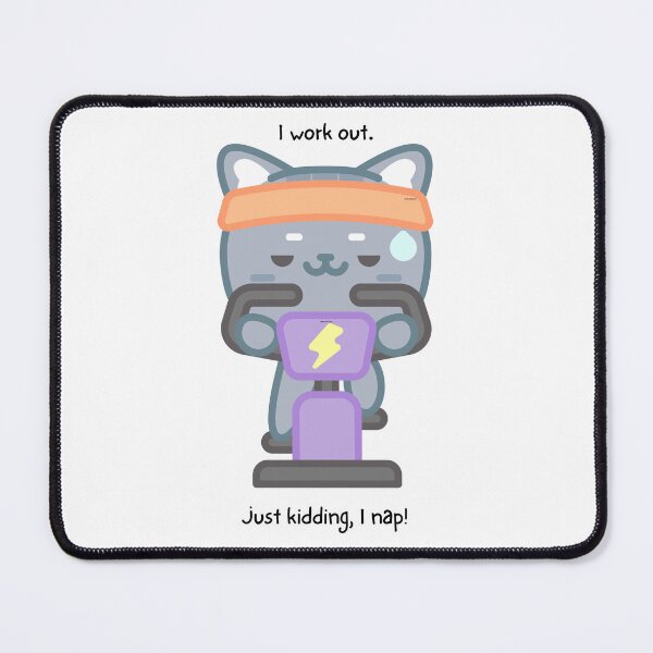 Item preview, I Work Out... Just Kidding, I Nap – Funny Cat Fitness Design designed and sold by TiggsnPigsArt.