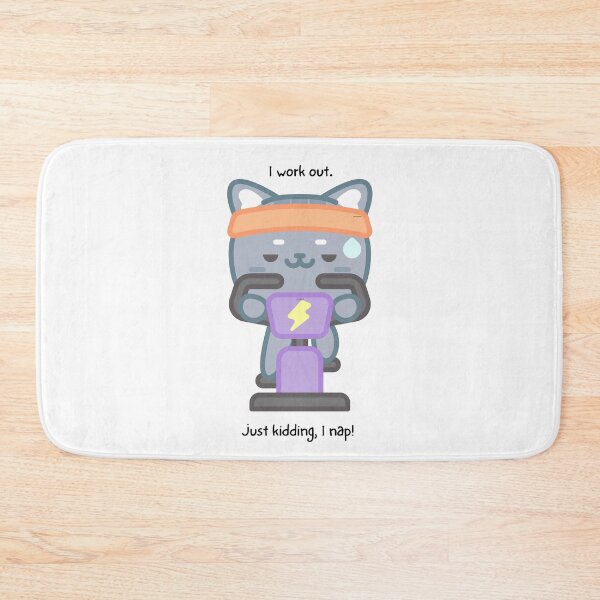 Item preview, I Work Out... Just Kidding, I Nap – Funny Cat Fitness Design designed and sold by TiggsnPigsArt.