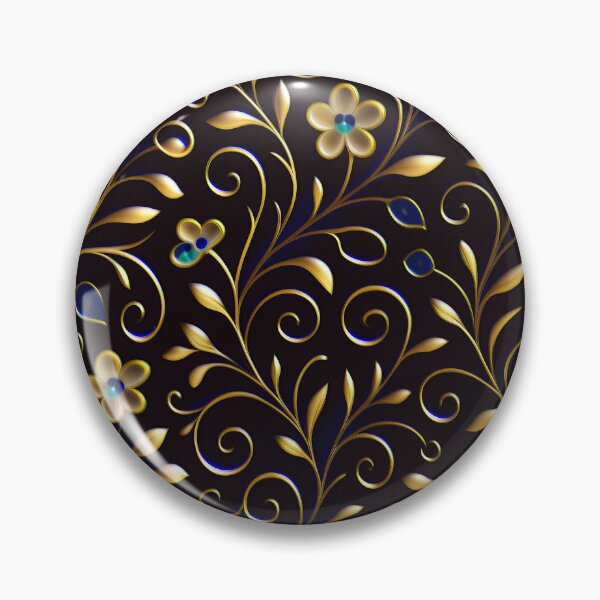 Item preview, Golden Scroll Floral Pattern with Jewel Accents | Elegant Baroque Botanical Design designed and sold by Juliette Ozkalfayan.
