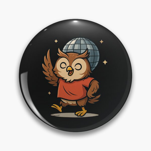 Item preview, Dancing Owl Under Disco Ball – Retro Party Animal Design designed and sold by ColorSplash123.
