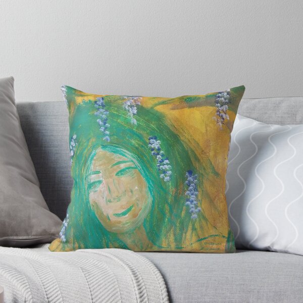 Wisteria Girl Throw Pillow