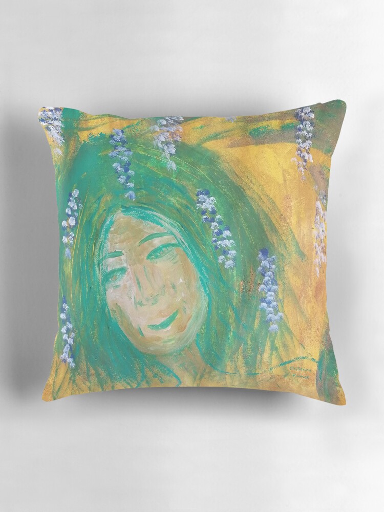 Thumbnail 3 of 4, Pillow, Wisteria Girl designed and sold by Auszeitklang.