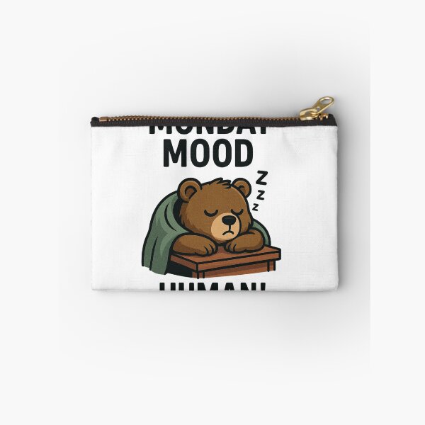 Item preview, Monday Mood Sleeping Bear – Funny Lazy Animal Cartoon designed and sold by ColorSplash123.
