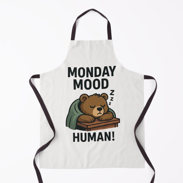 Item preview, Monday Mood Sleeping Bear – Funny Lazy Animal Cartoon designed and sold by ColorSplash123.
