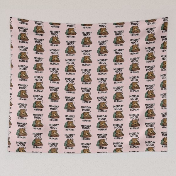 Item preview, Monday Mood Sleeping Bear – Funny Lazy Animal Cartoon designed and sold by ColorSplash123.
