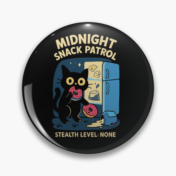 Item preview, Black Cat Tee - Midnight Snack Patrol designed and sold by TimeloopAU.
