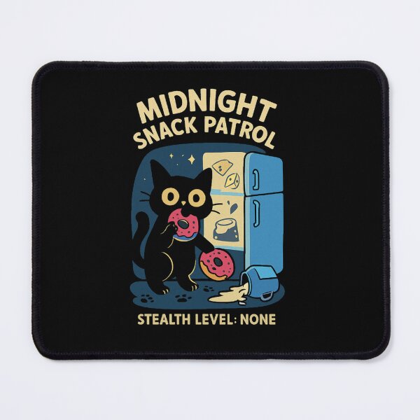 Item preview, Black Cat Tee - Midnight Snack Patrol designed and sold by TimeloopAU.