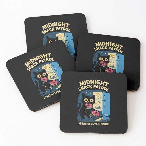 Item preview, Black Cat Tee - Midnight Snack Patrol designed and sold by TimeloopAU.