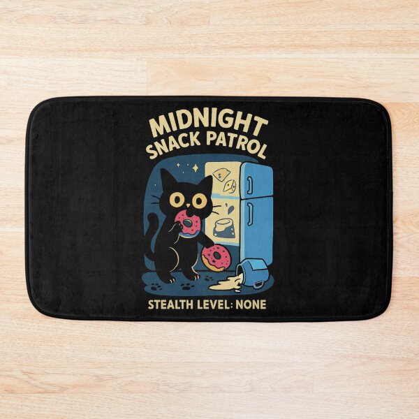 Item preview, Black Cat Tee - Midnight Snack Patrol designed and sold by TimeloopAU.
